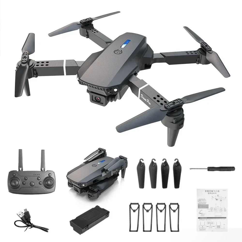 4K HD Camera E88 Mini Drone Wi - Drone Kit Tricopter ulasan dan harga